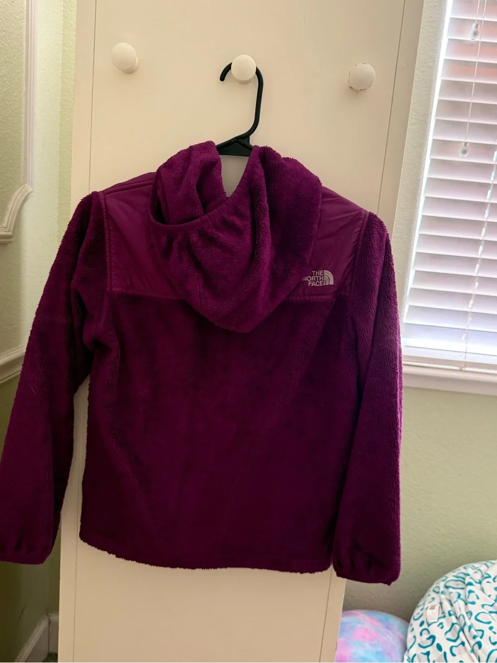 The North Face Kids Purple Hooded Plush Puffer Jacket